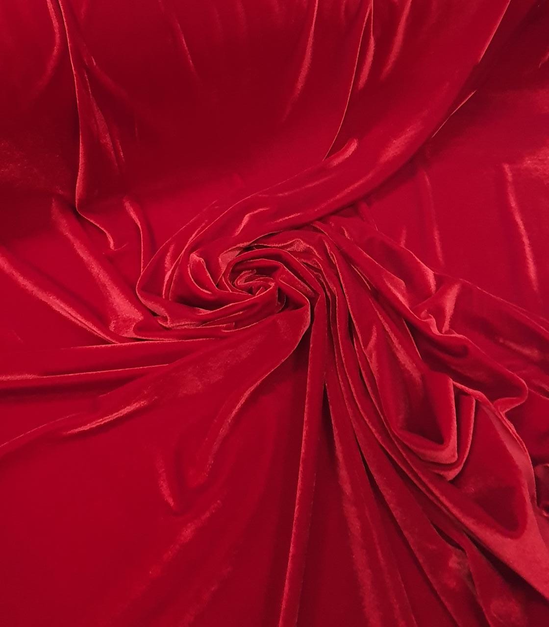 Veludo Cristal Spandex c/ Lycra Vermelho - Comprimento 1,30 m x Largura 1,47 m