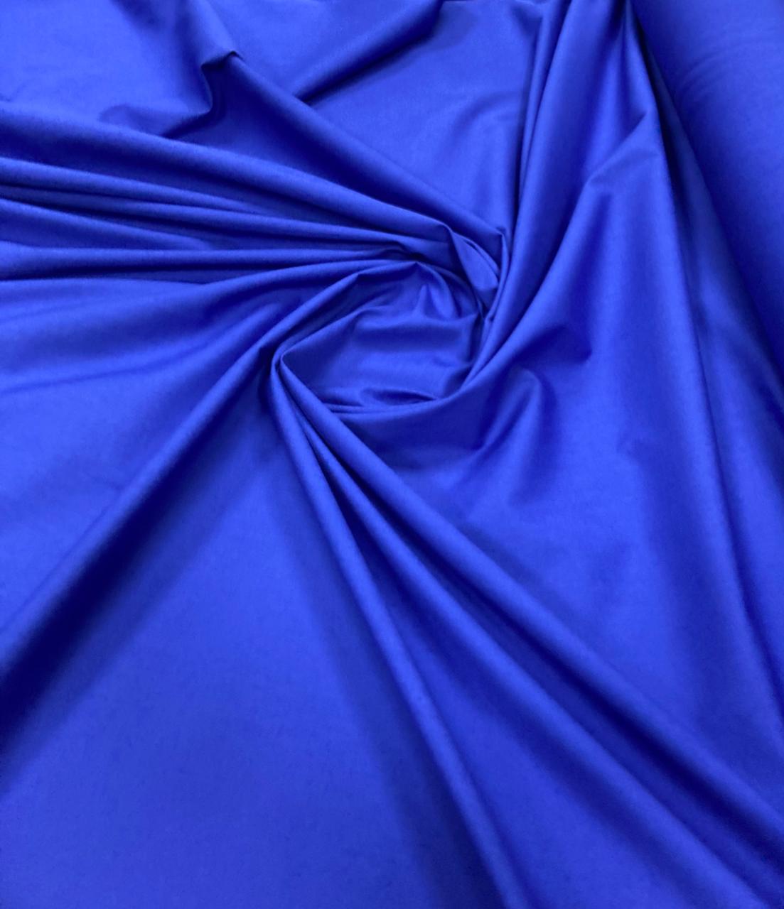 Tricoline Lisa Azul Royal Premium 100% Algodão COM DEFEITO - Comprimento 3 m x Largura 1,50 m