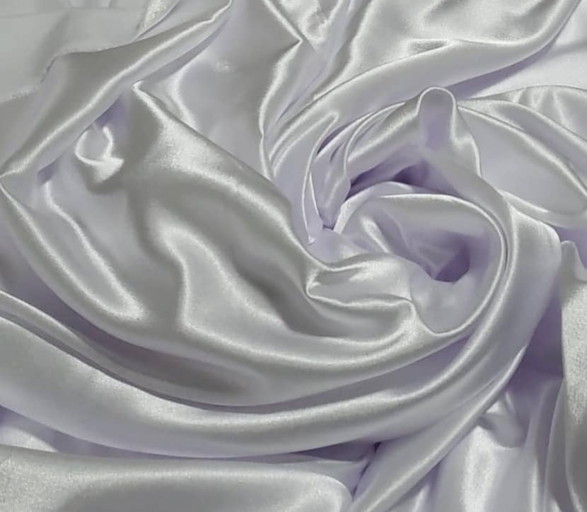 Cetim Charmeusse Liso Branco COM corte torto - Comprimento 0,90 cm x Largura 1,47 m