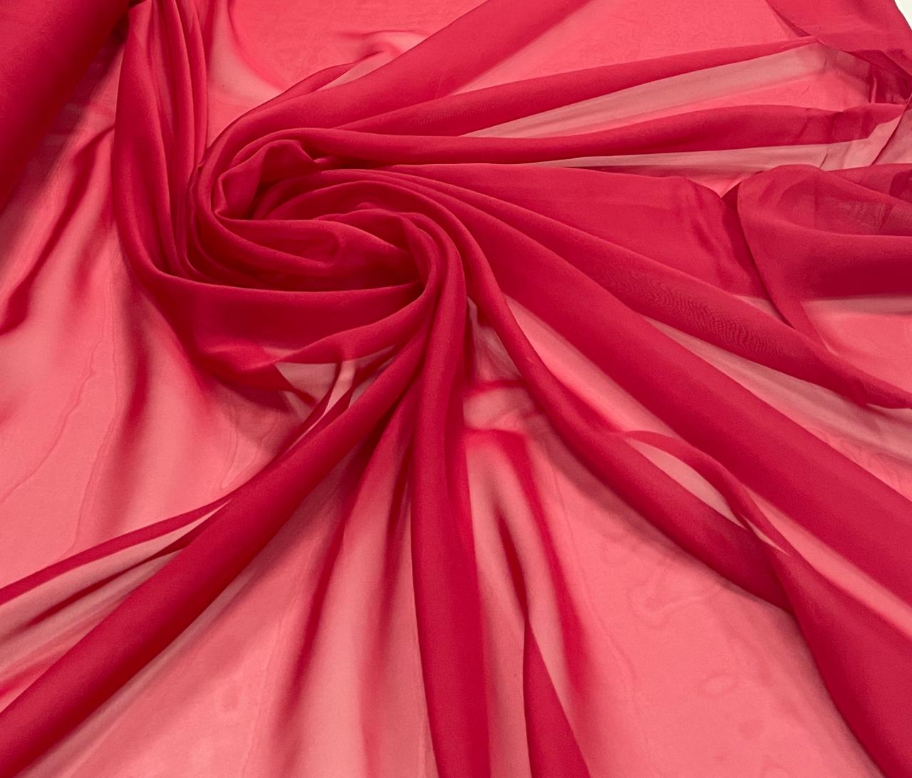 Mousseline Palha de Seda Vermelho Cereja - Comprimento 1,70 m x Largura 1,45 m