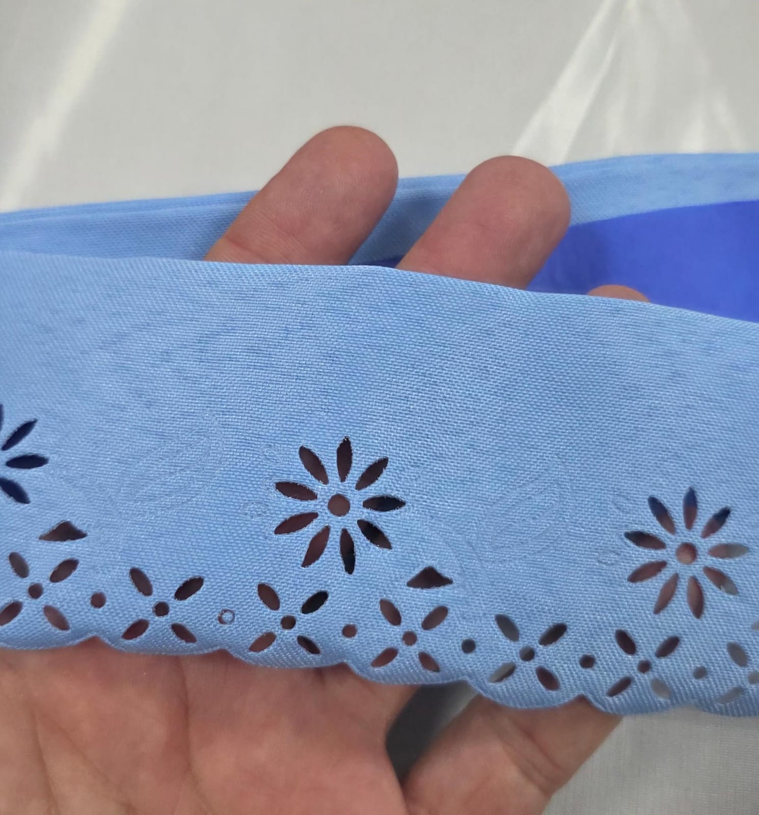 Bordado Inglês Modelo 2030/04 6cm Azul Celeste - Peça 10m