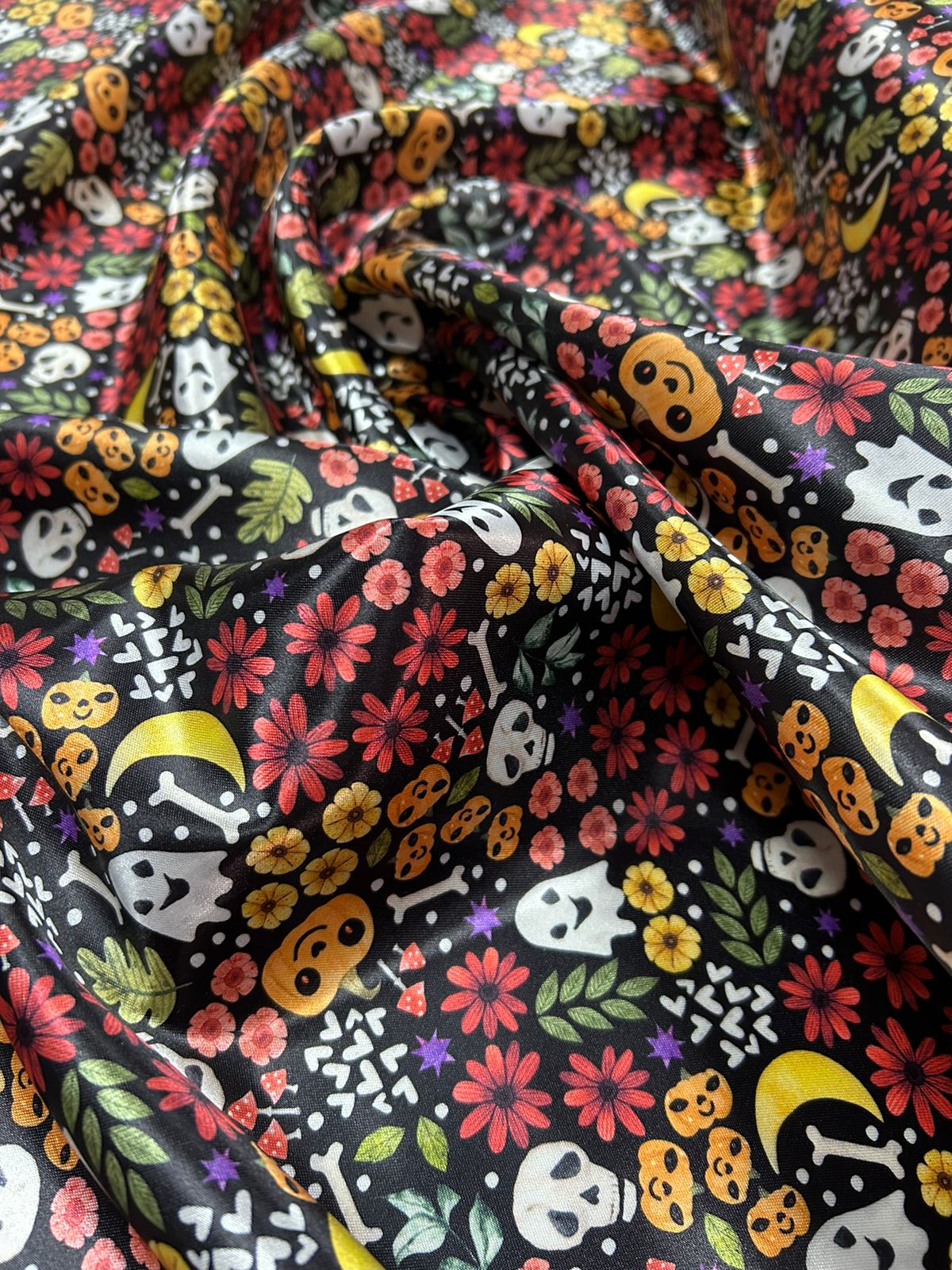 Cetim Estampado Digital Halloween Floral México