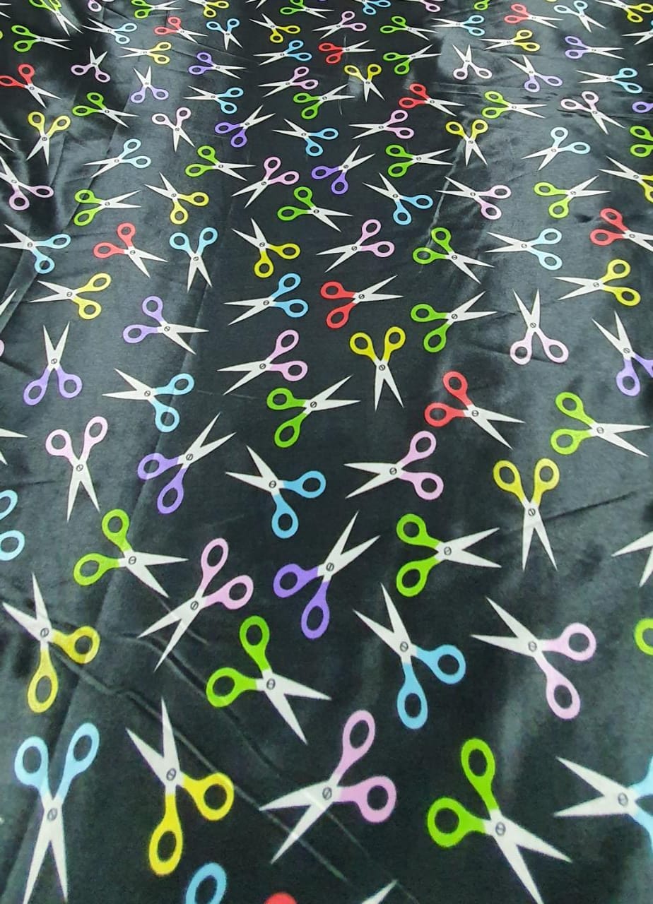 Cetim Estampado Tesouras