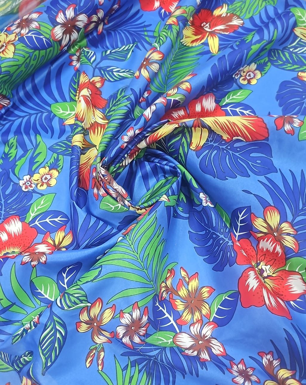 Chitão Estampado Fundo Azul 40C