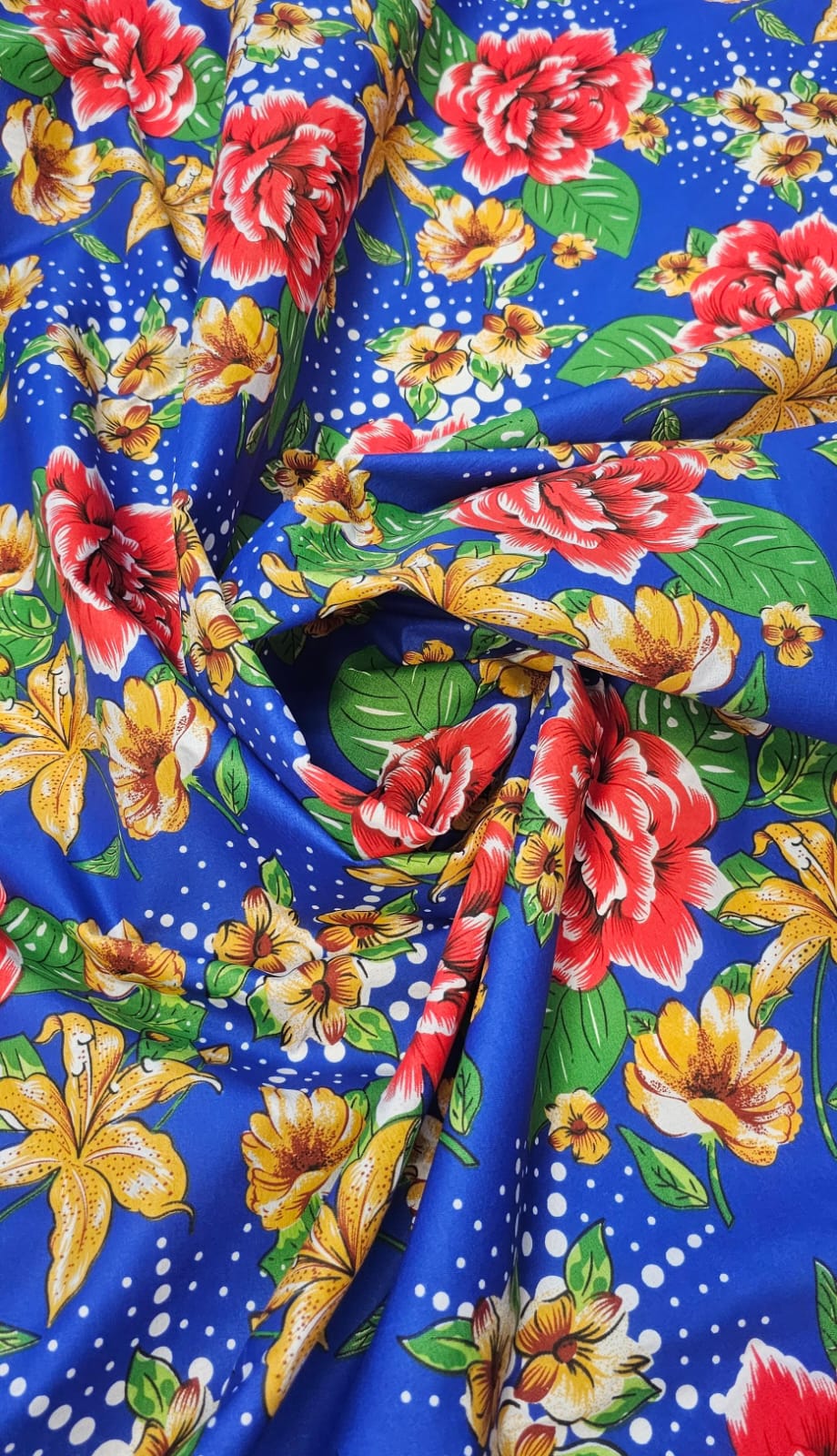 Chitão Estampado Fundo Azul Royal 51C