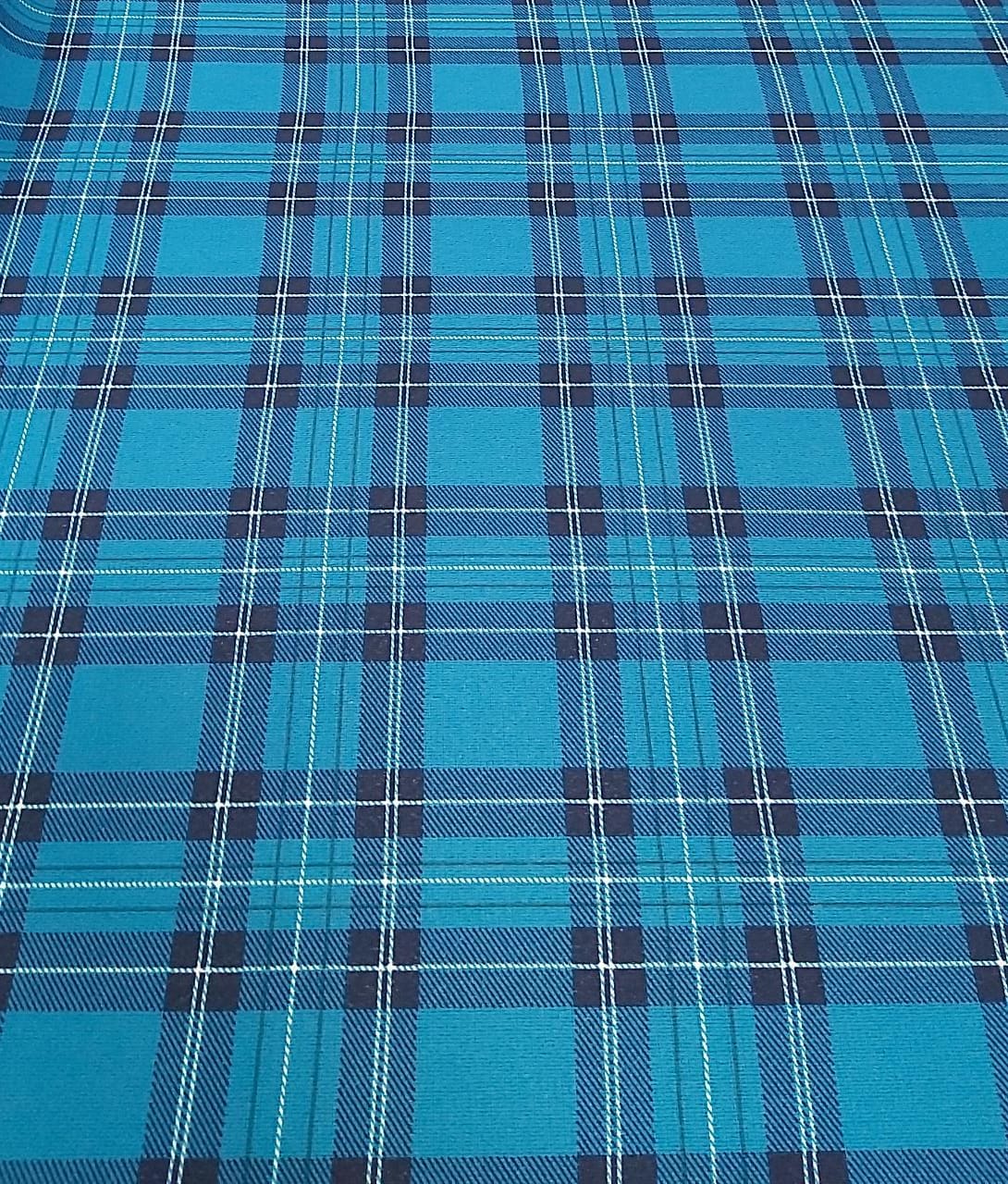 Comprar Tecido Estampado Xadrez Fundo Azul Petróleo Sig 0,5X1,50