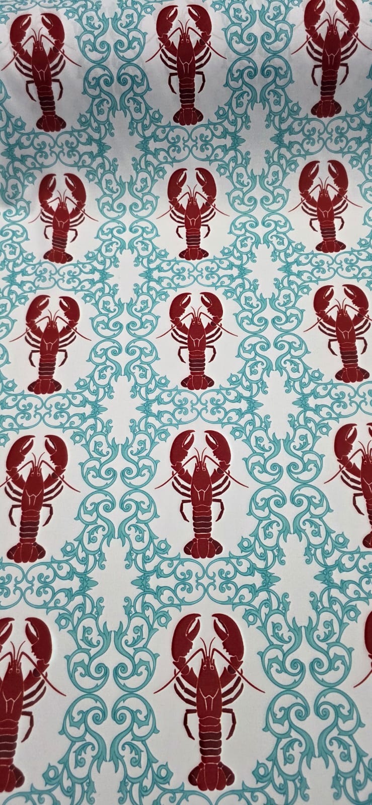 Crepe Duna Digital Lagostas com Arabescos