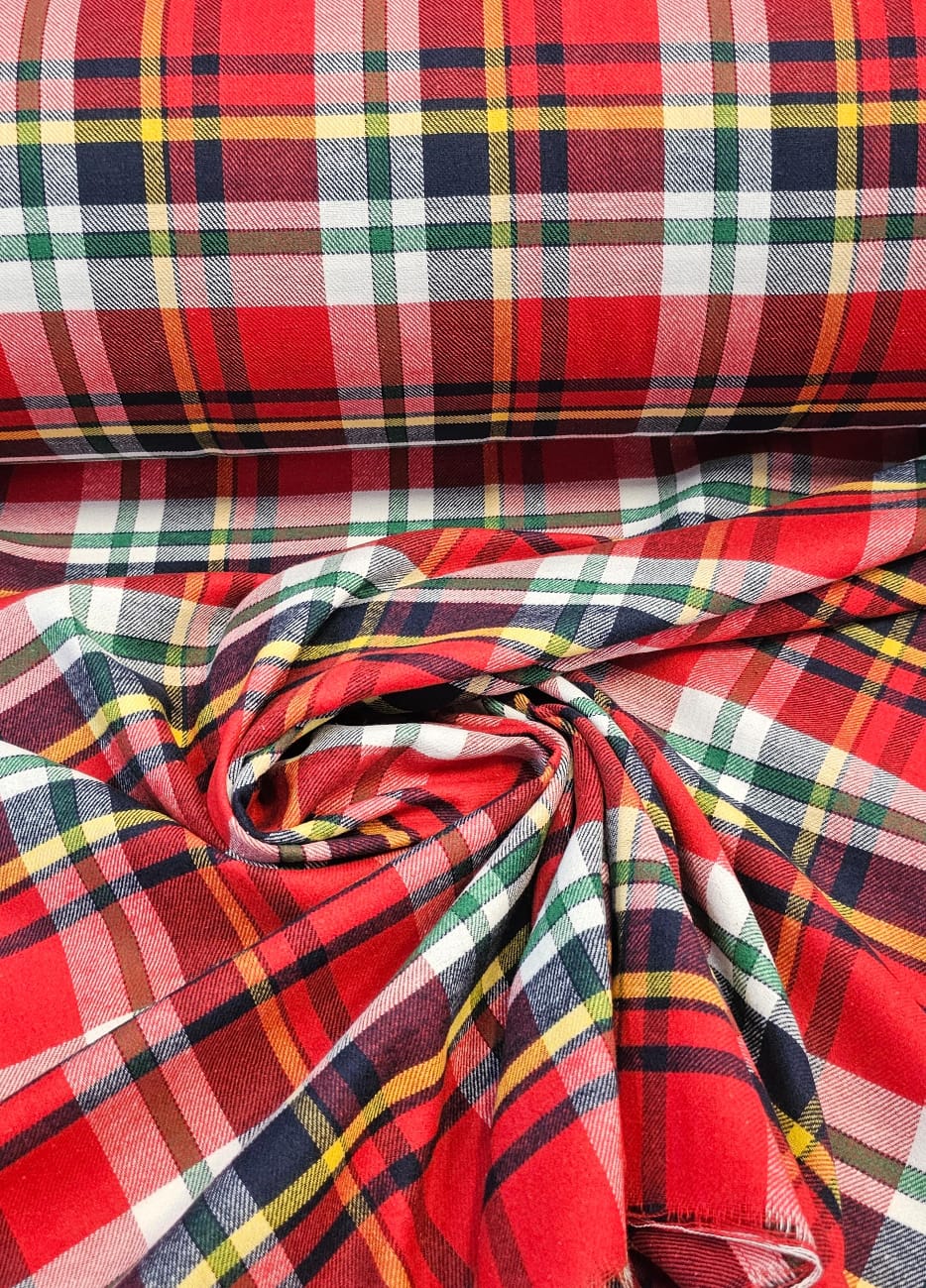 Flanela Xadrez Multicolor Vermelha 171A