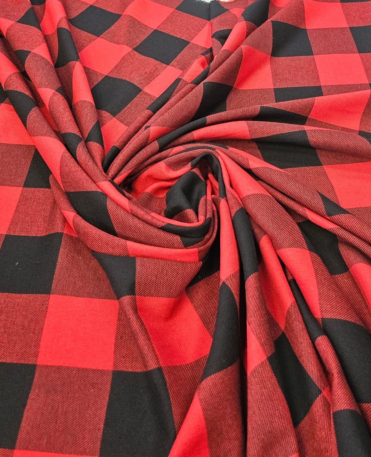 Flanela Xadrez Vermelho com Preto Maior