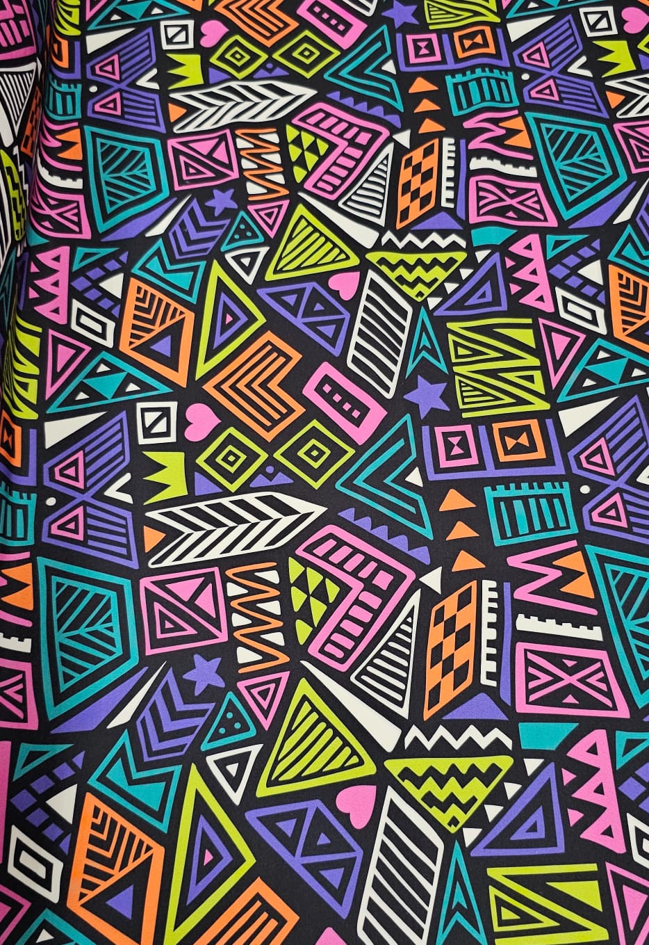 Estampado Colorido Gabardine Two Way Estampado África Digital Colorido - Só Tecidos