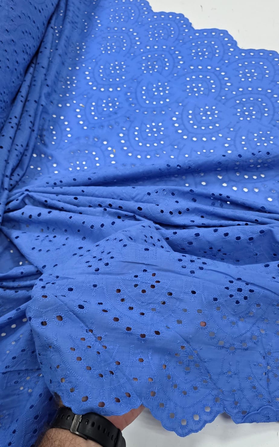 Layse Bordada Florença com Bico Azul Celeste