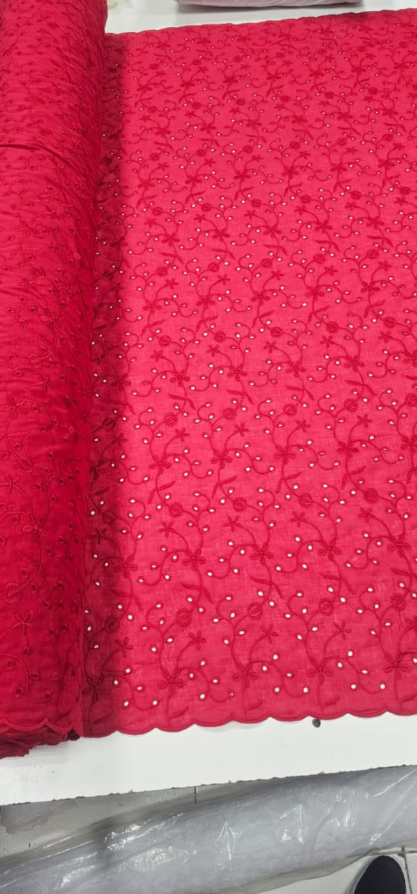 Layse Bordada Vermelho Cereja  Modelo I92    
