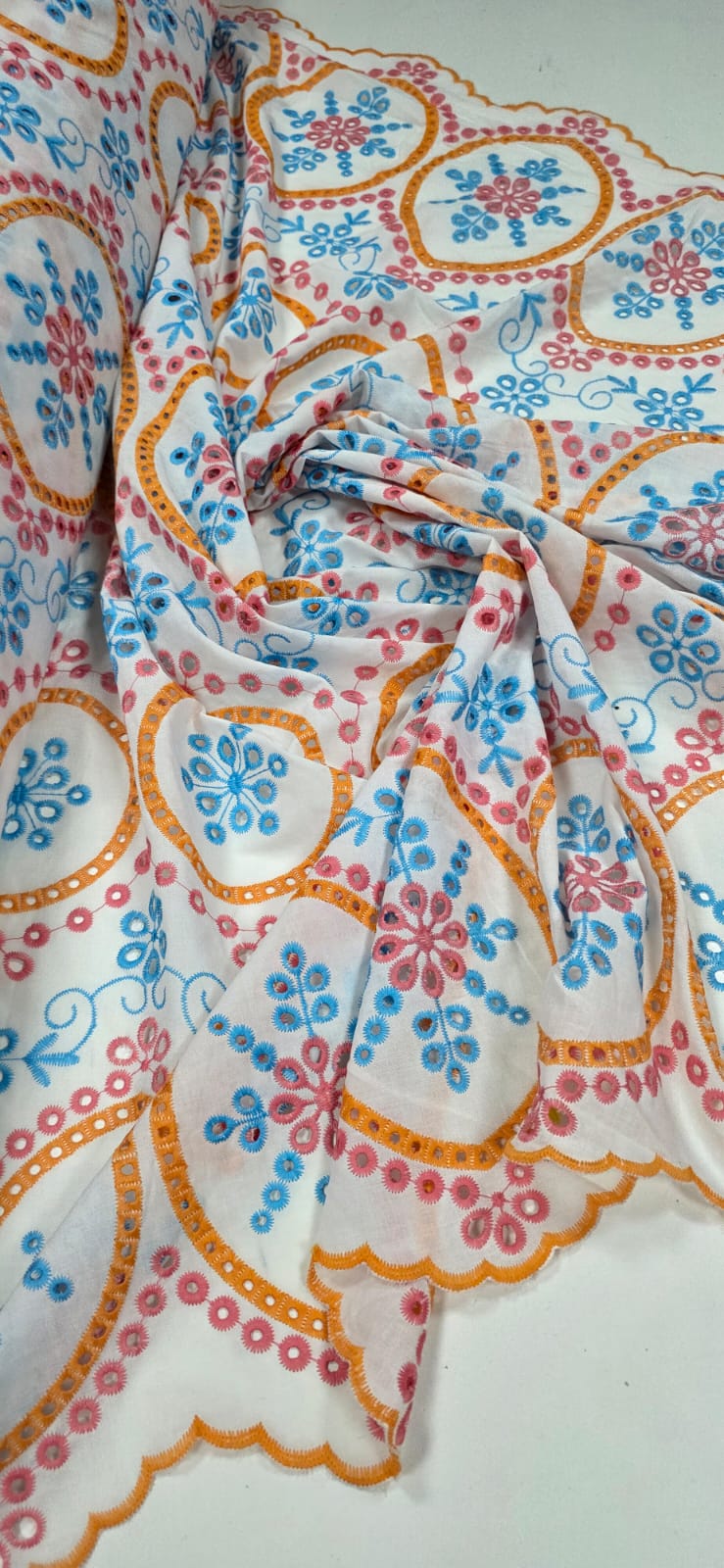 Layse Marroquina Multicolor Laranja com Azul Turquesa