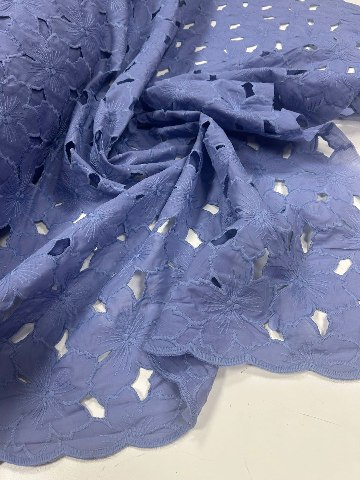 Layse Richelieu Azul Jeans Flores I18  