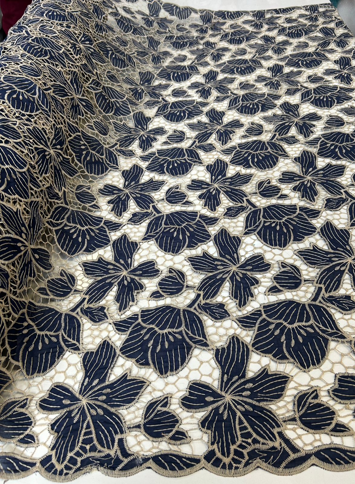 Layse Richelieu Bicolor Azul Marinho com Kaki    