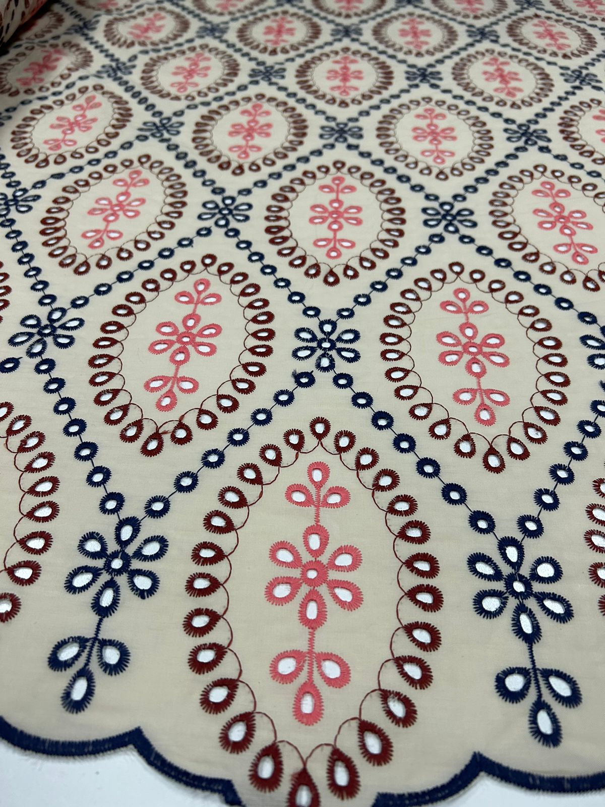 Layse Tânger Multicolor Azul Marinho com Marsala 
