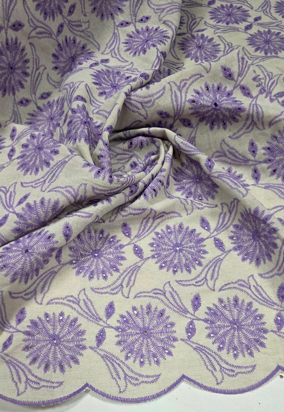 Layse em Linho Trovata Bordado Natural com Lavanda Mandala