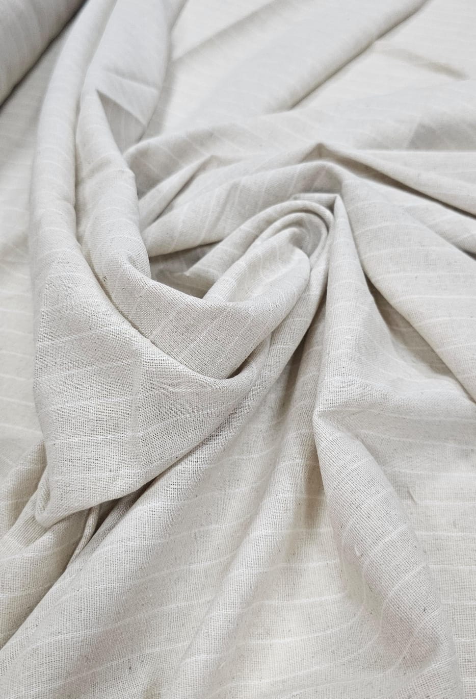 Linho Strips Listrado Menor Branco com Natural
