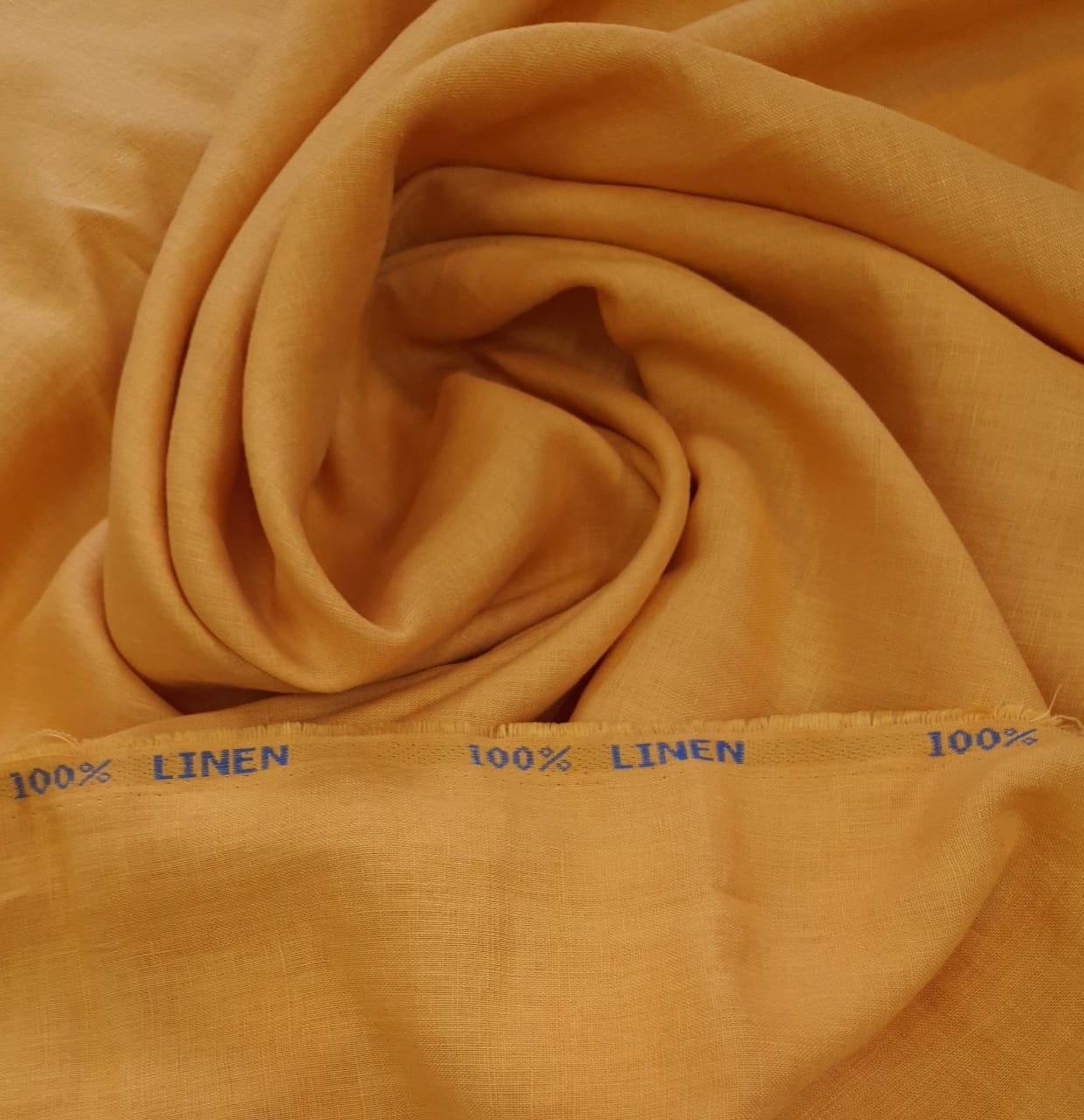 Linho Puro Premium Amarelo Mostarda
