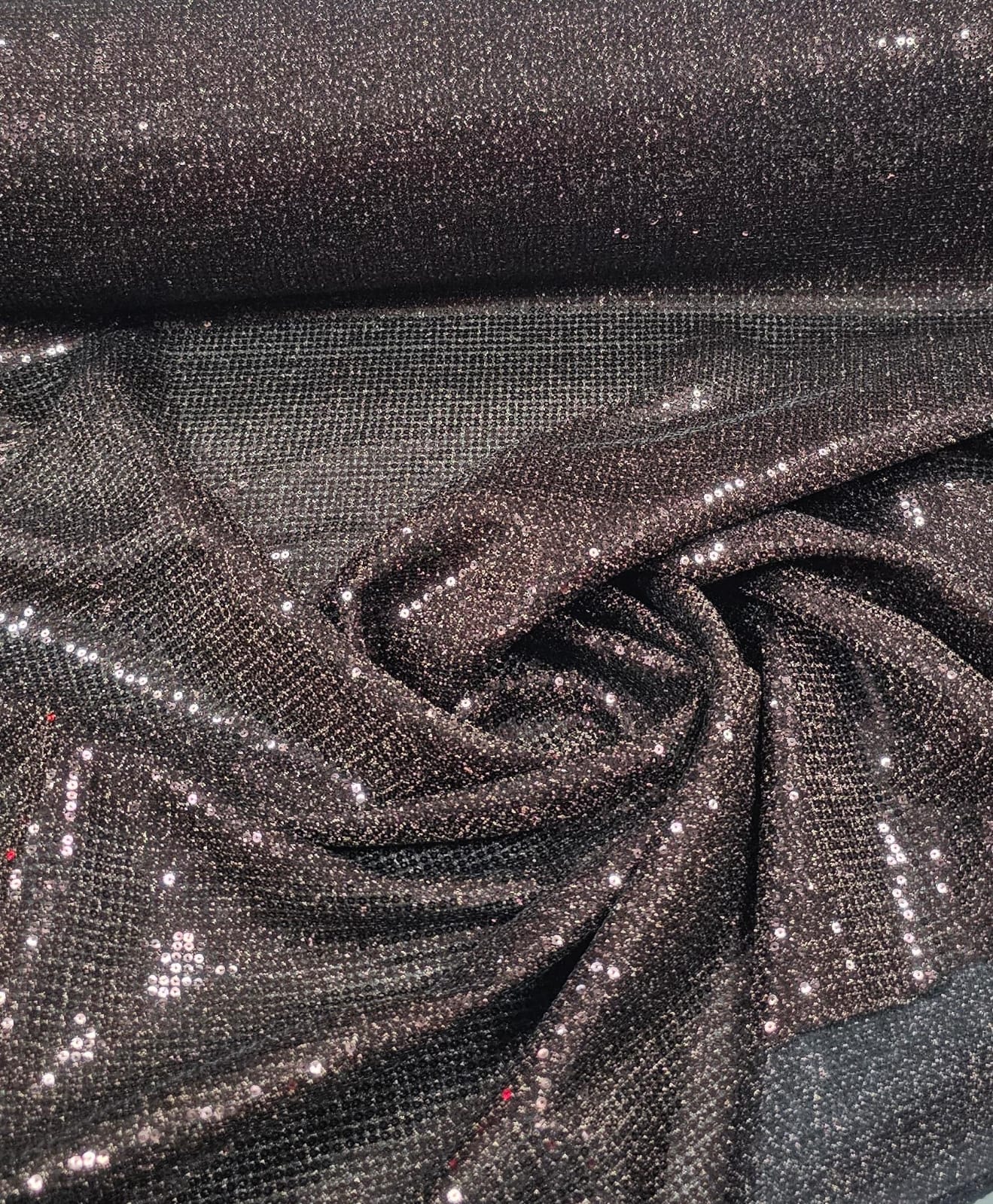 Lurex Bordado com Paetês Marrom