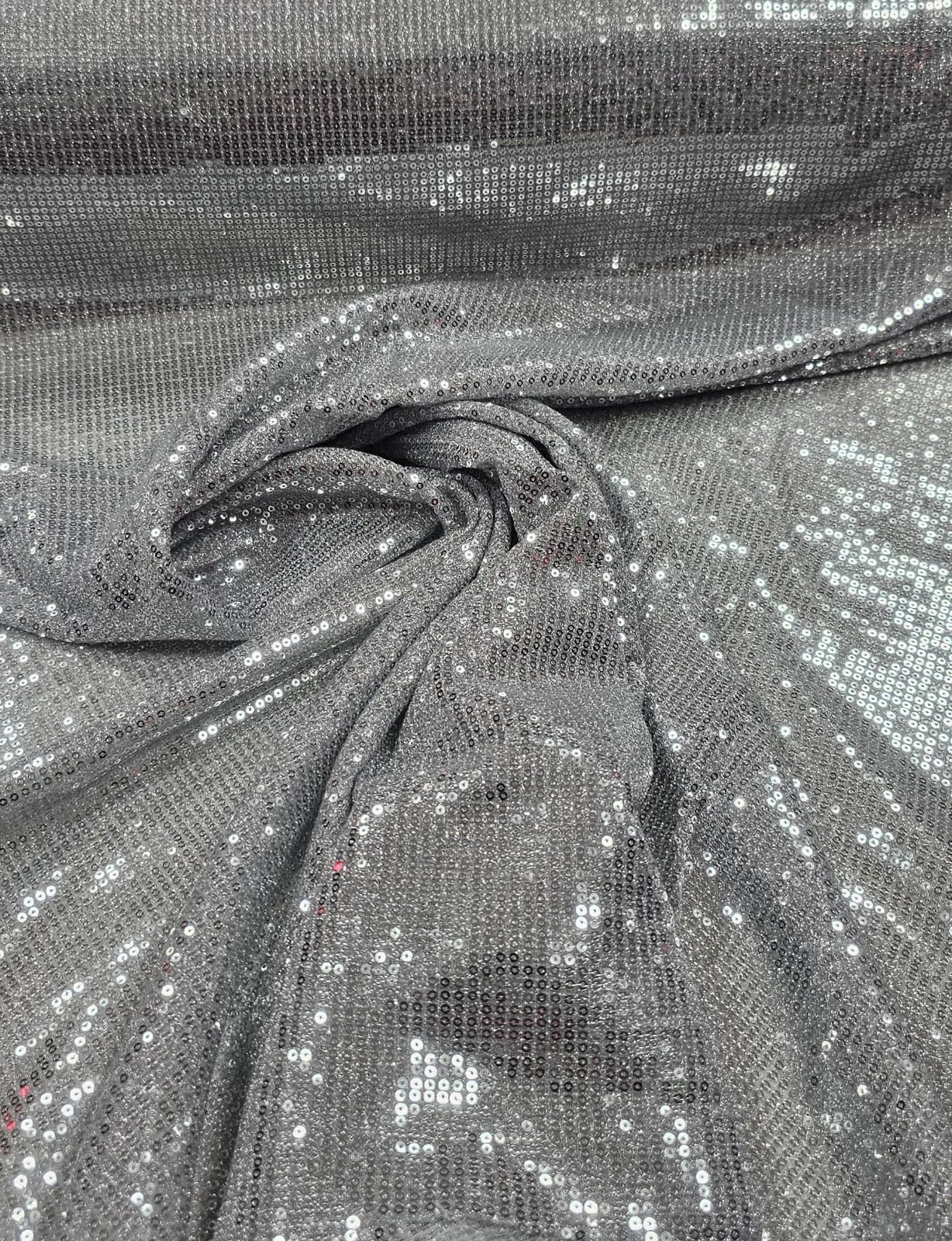 Lurex Bordado com Paetês Prata