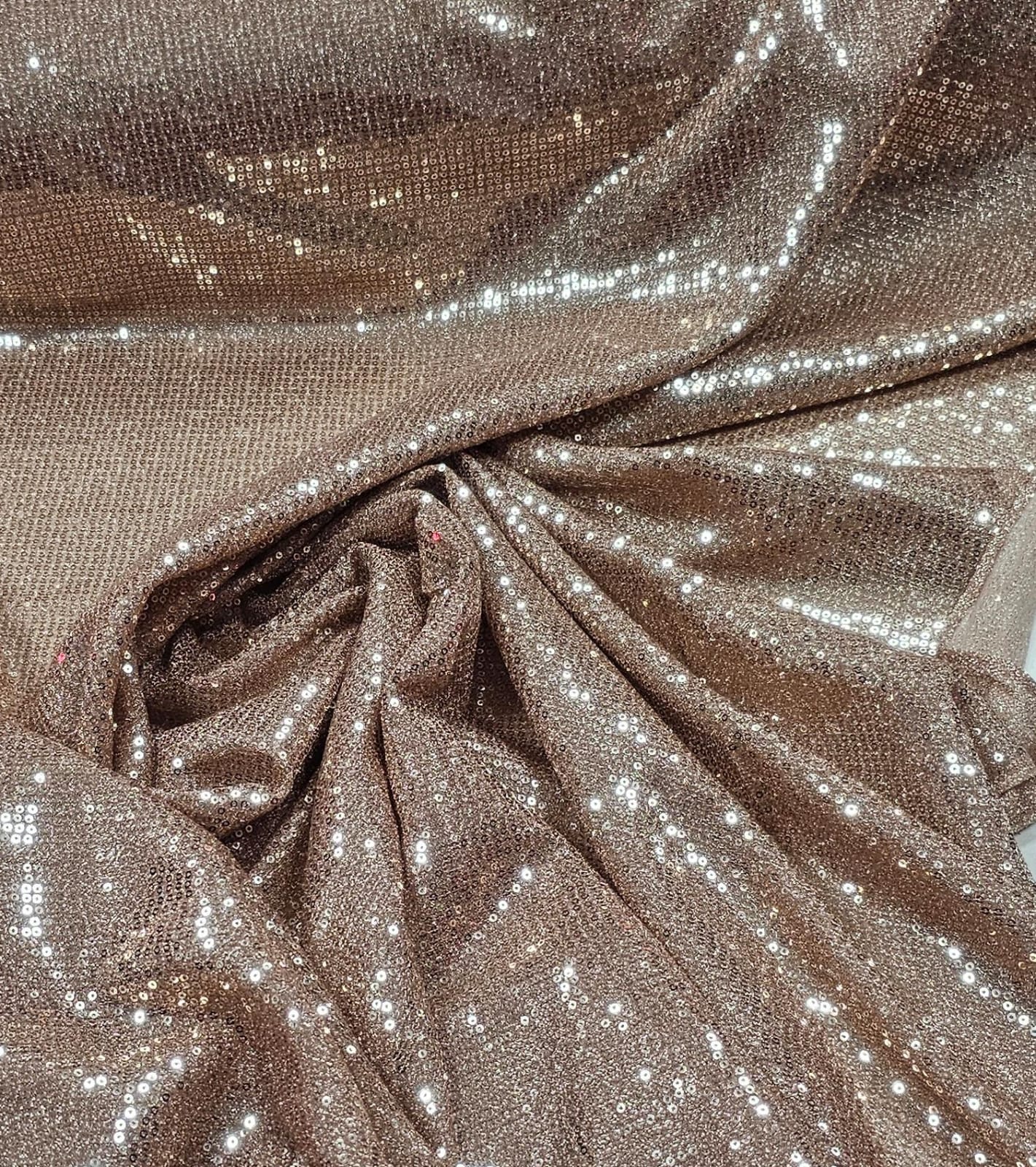 Lurex Bordado com Paetês Rosê Gold