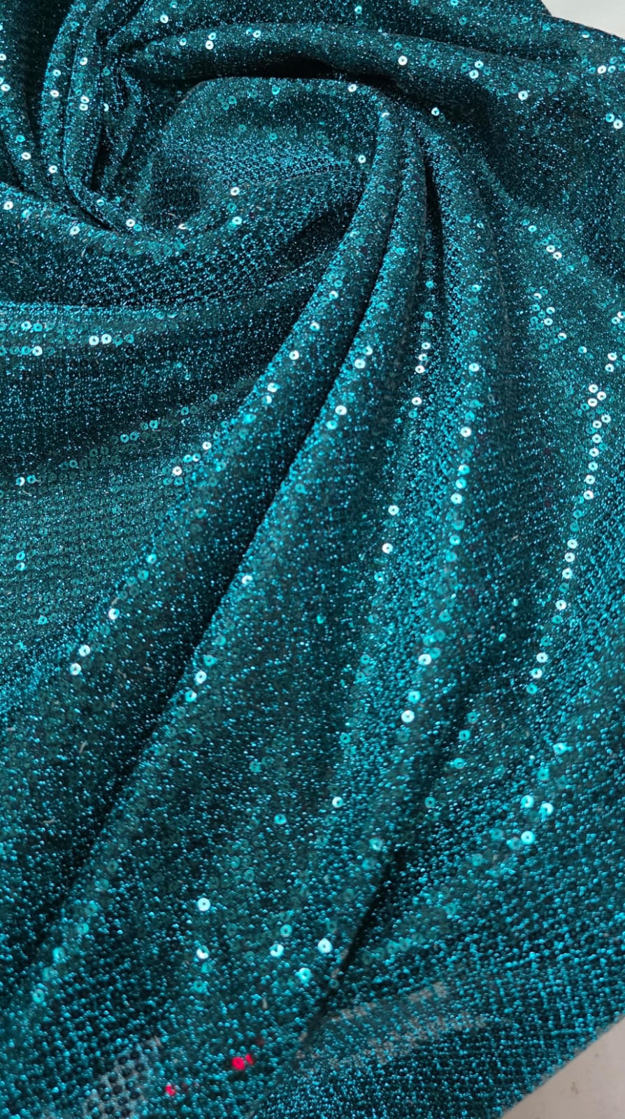 Lurex Bordado com Paetês Verde Esmeralda