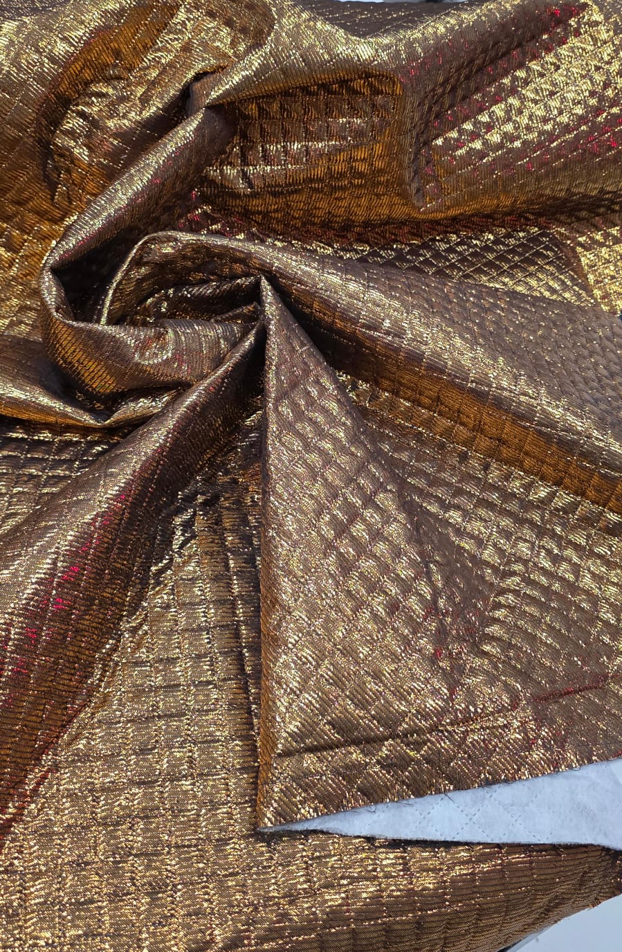 Lurex Brocado Matelado Sarjado Bronze