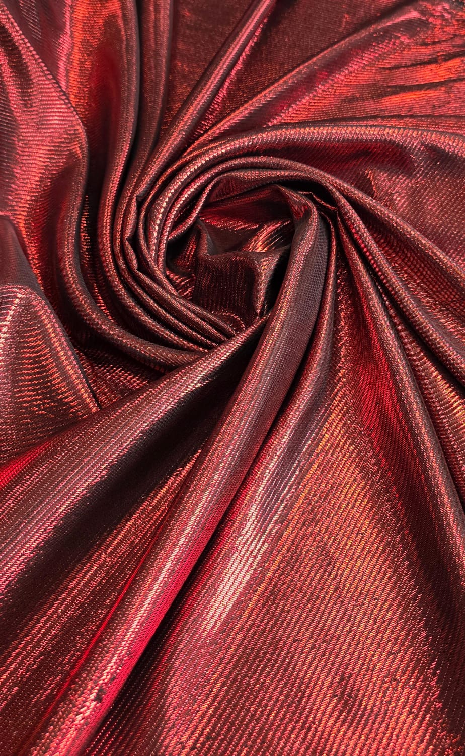 Lurex Brocado Laminado Sarjado Carnaval Vermelho