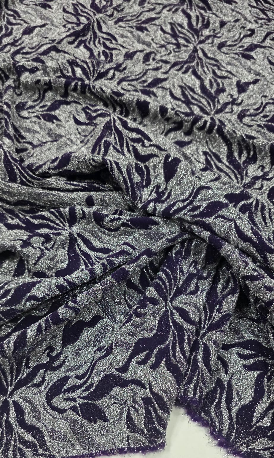 Lurex Roxo com Fio Metálico Prata