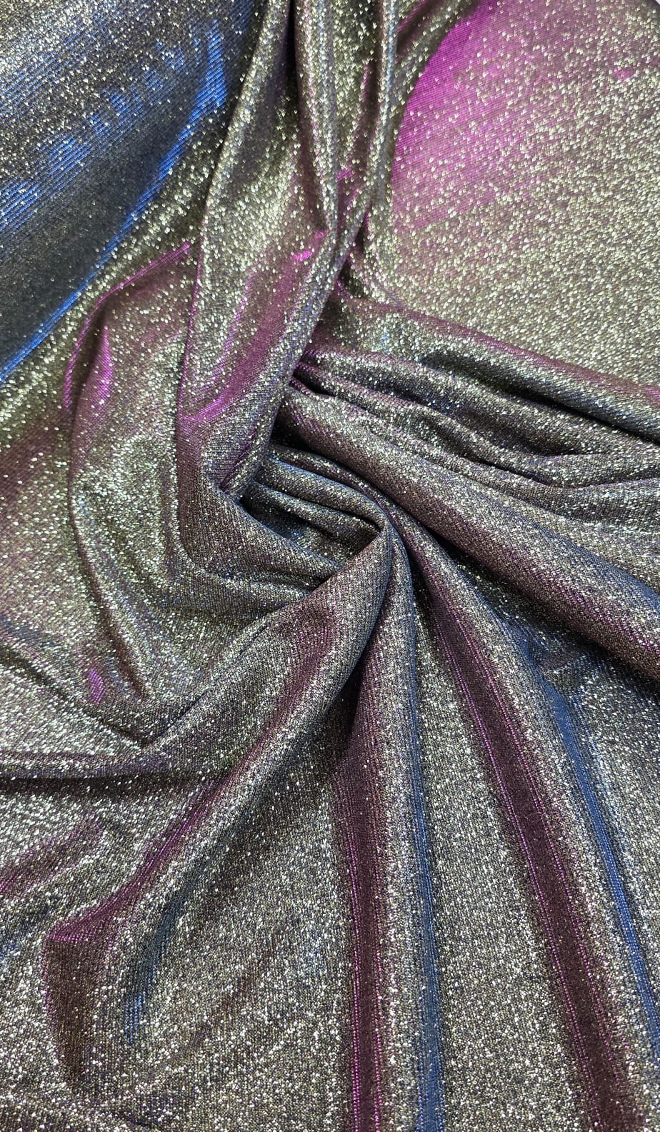Malha Lurex Holográfica Dourado, Azul Royal e Pink Modelo 22064