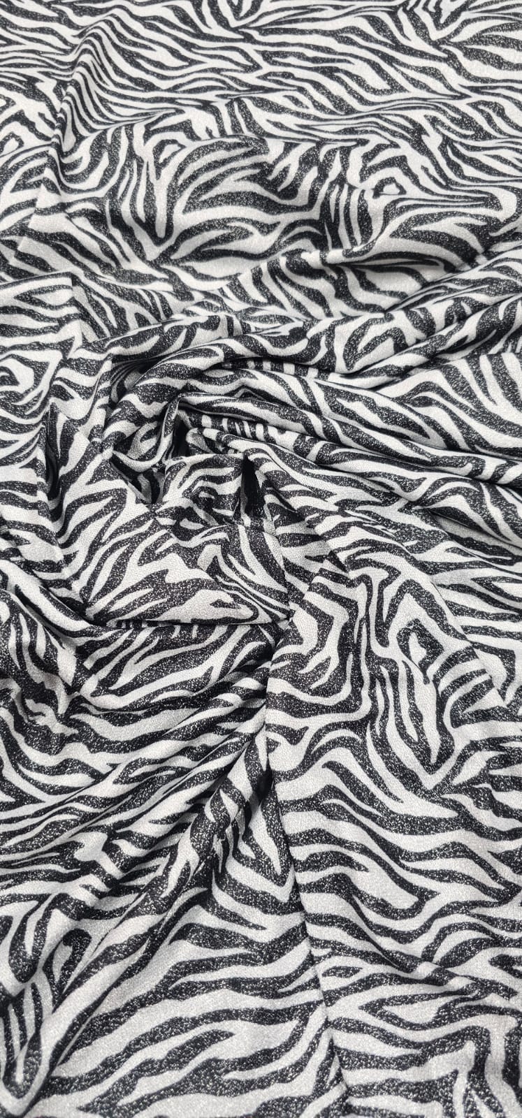 Malha Lurex Pesada Animal Print Zebra
