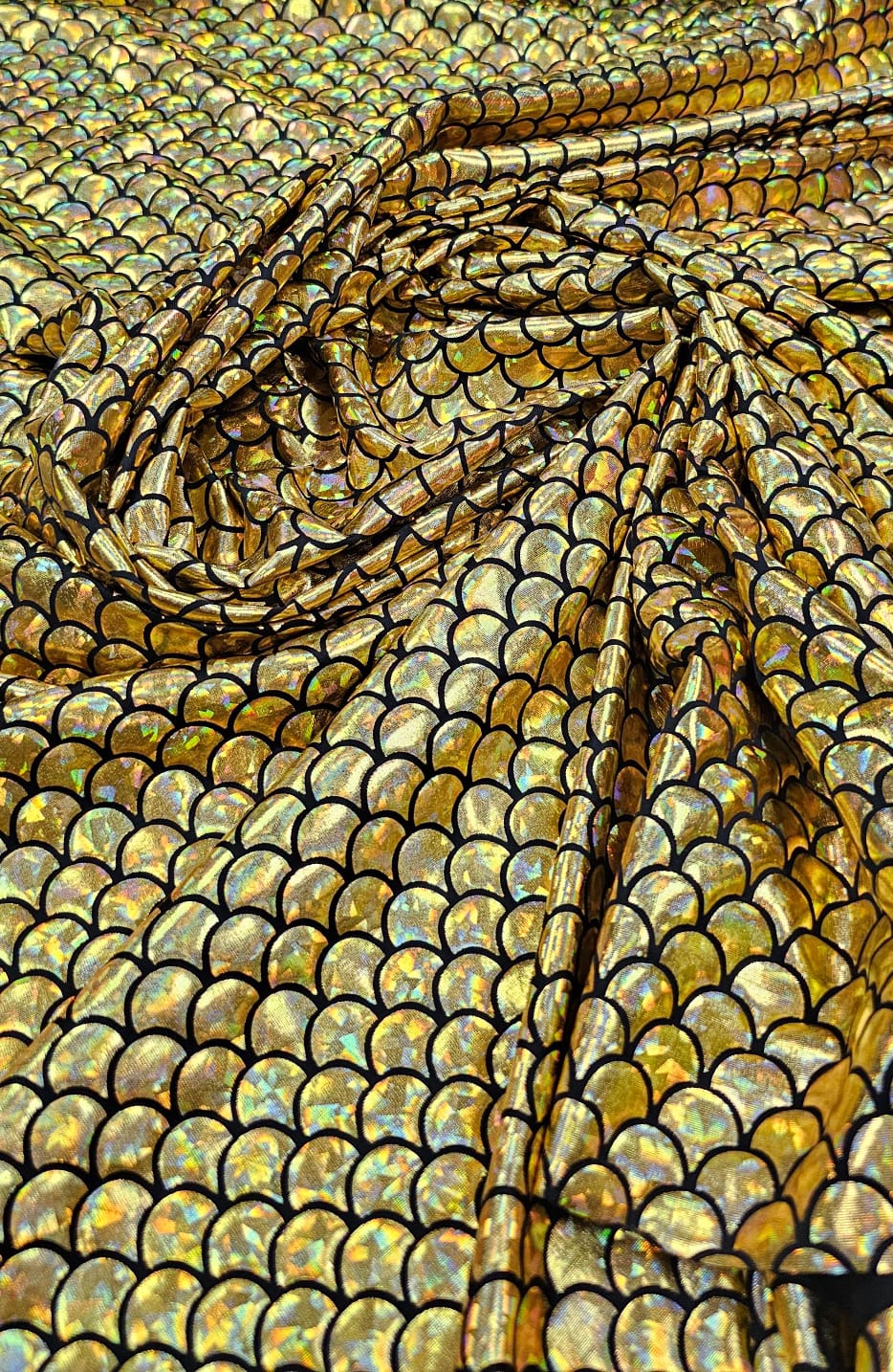 Malha Holográfica Sereia Dourado 02