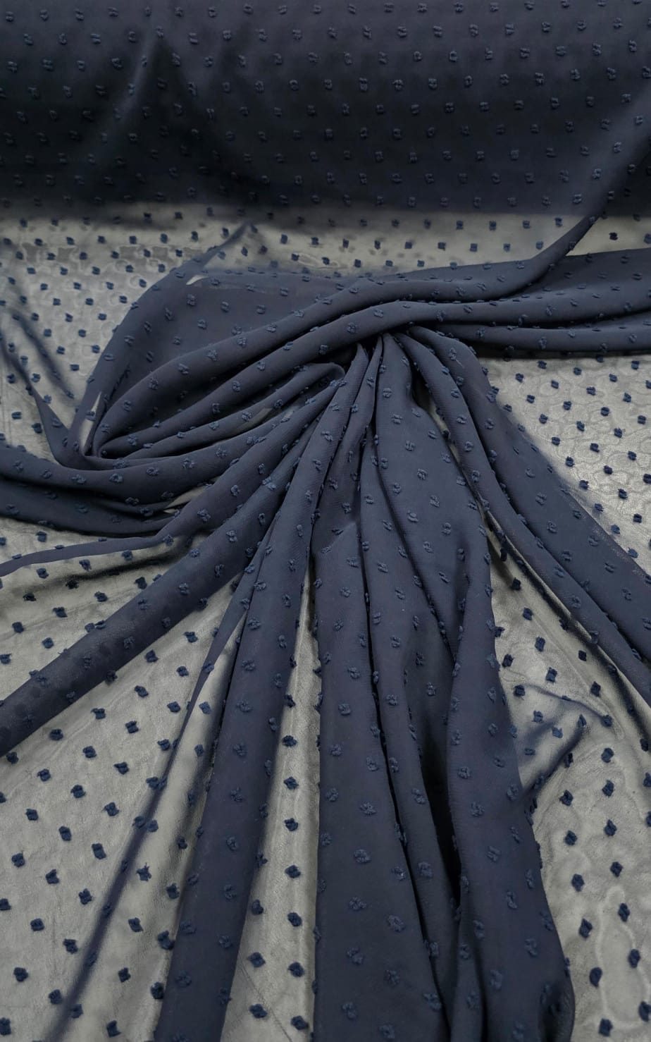 Mousseline Dots Azul Marinho