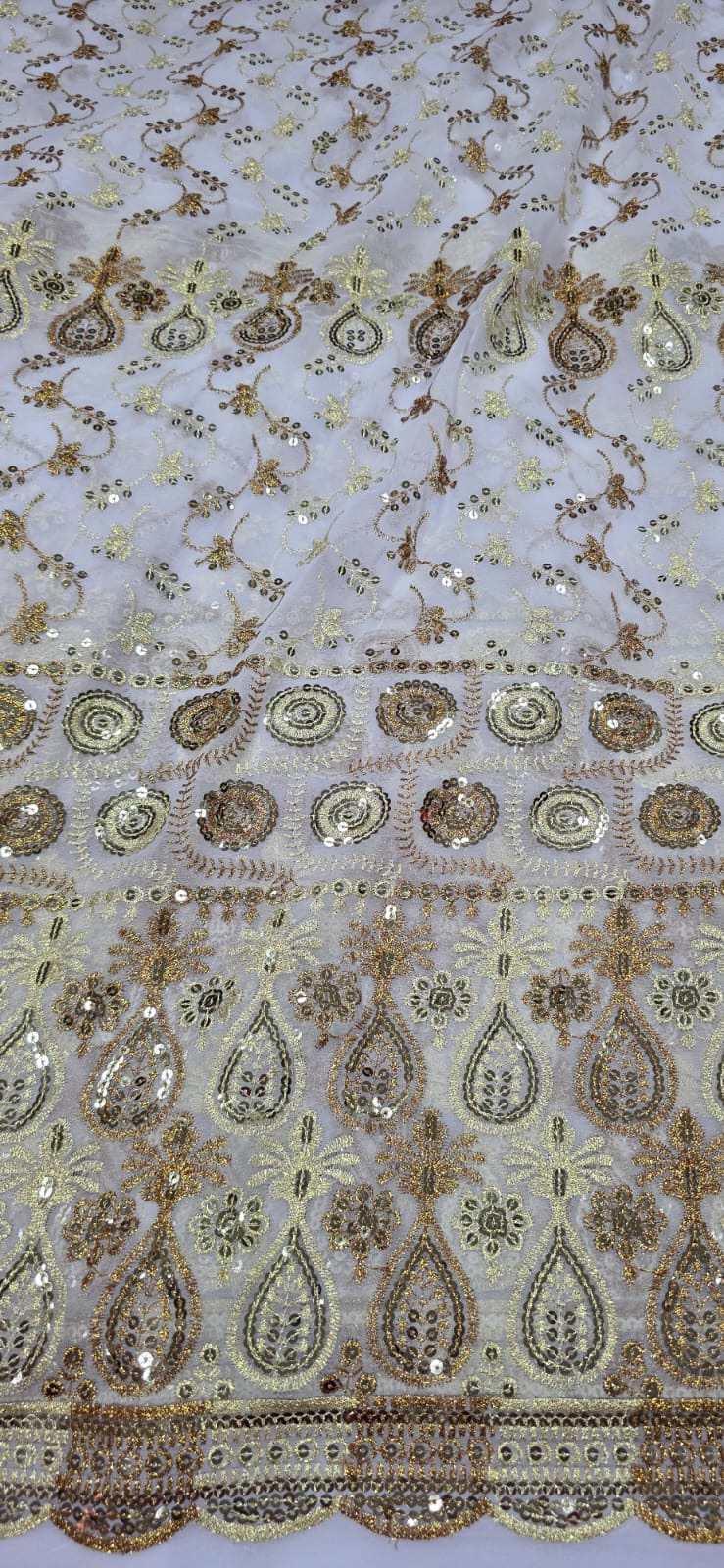 Mousseline Toque de Seda Bordada Indiana Branco ST04