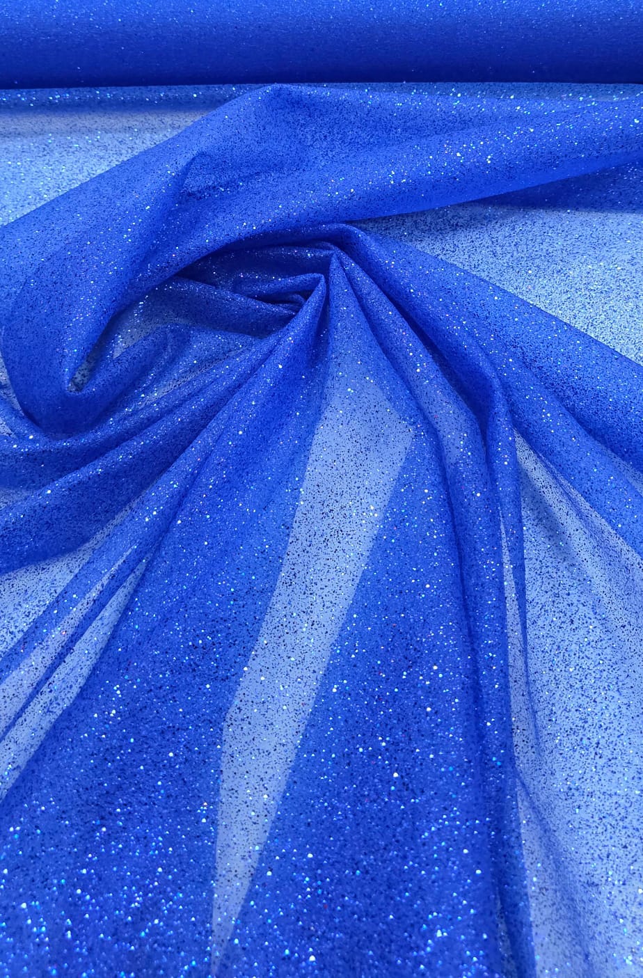 Organza com Glitter Azul Royal