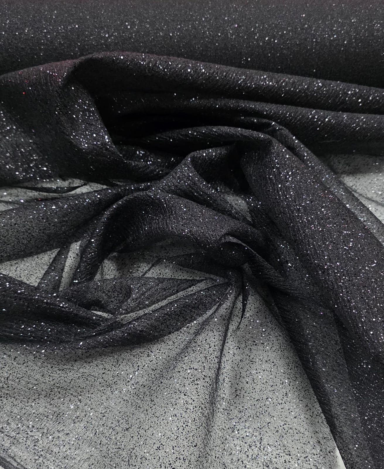 Organza com Glitter Preto