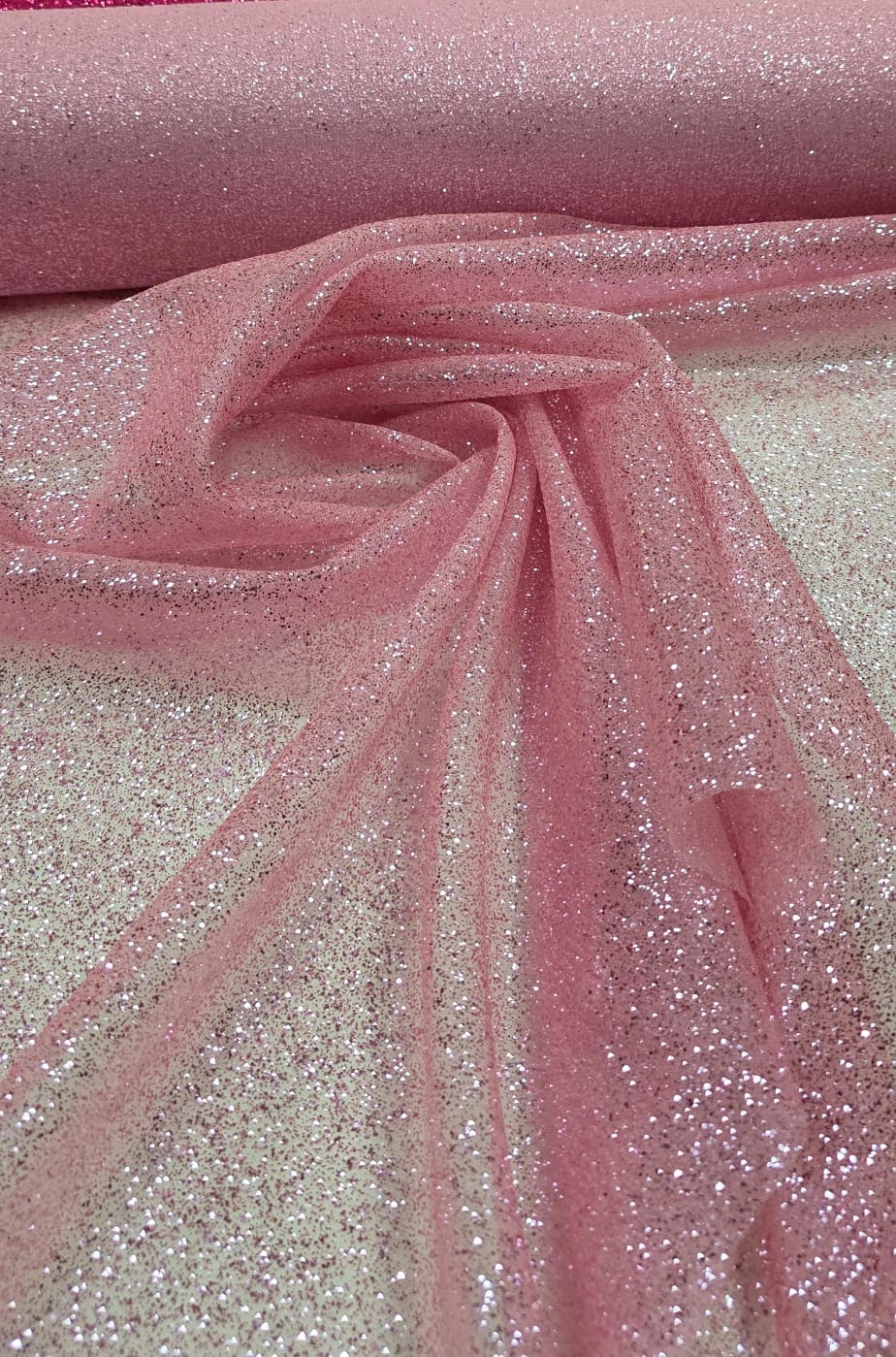 Organza com Glitter Rosê