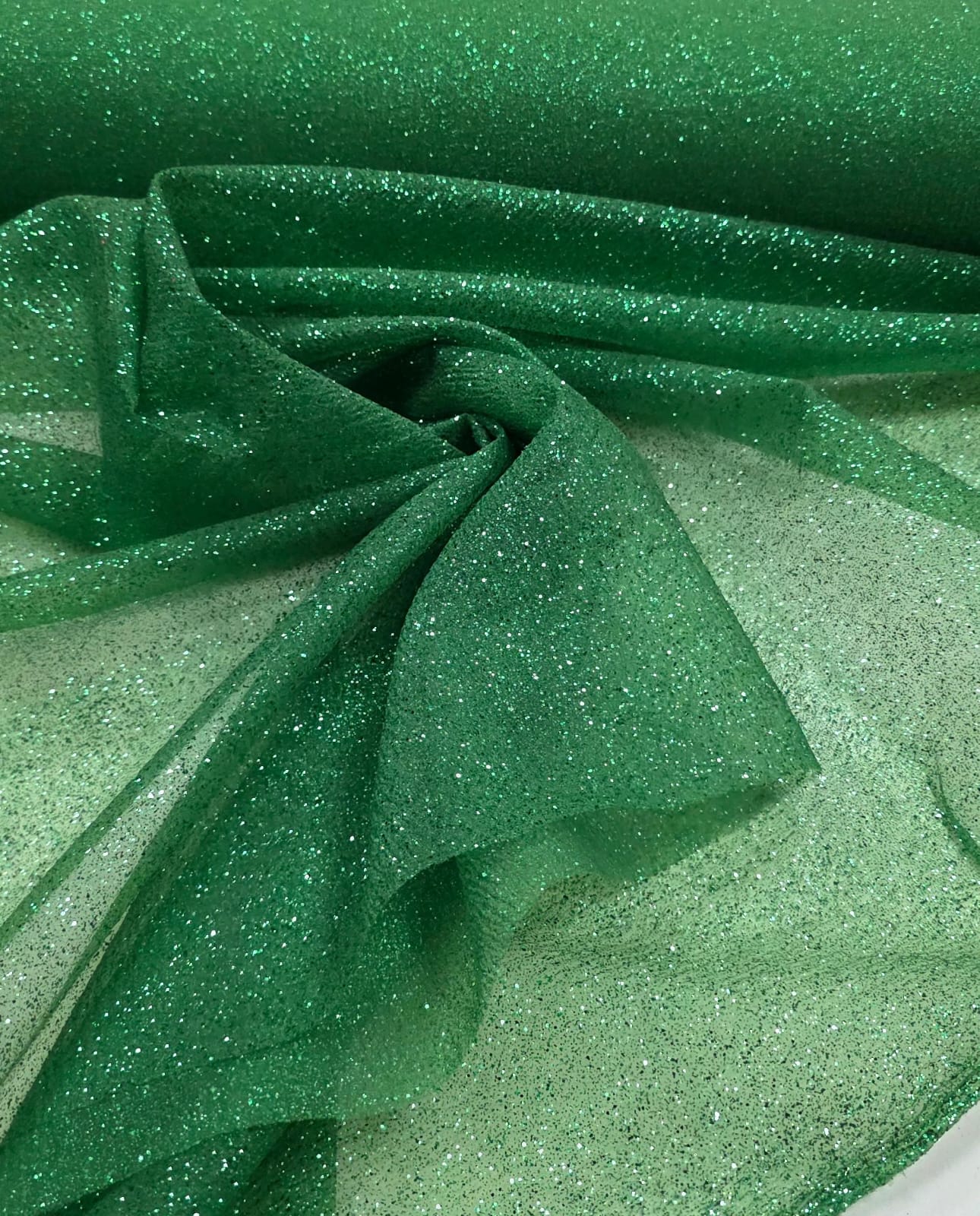 Organza com Glitter Verde Bandeira