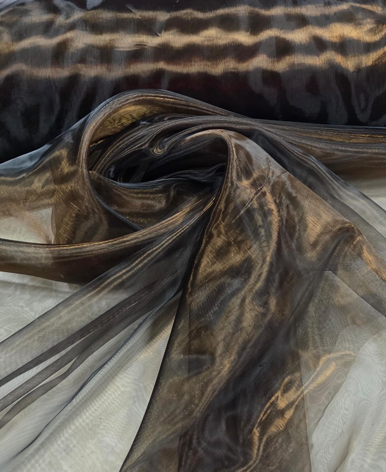 Organza Cristal Lisa Marrom - 3m de Largura