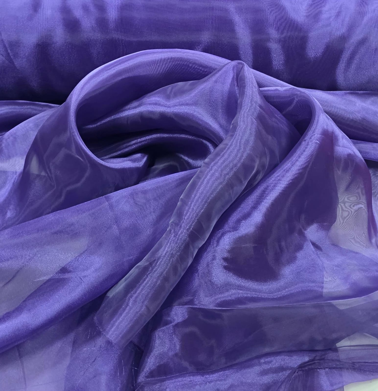Organza Cristal Lisa Roxo - 3m de Largura