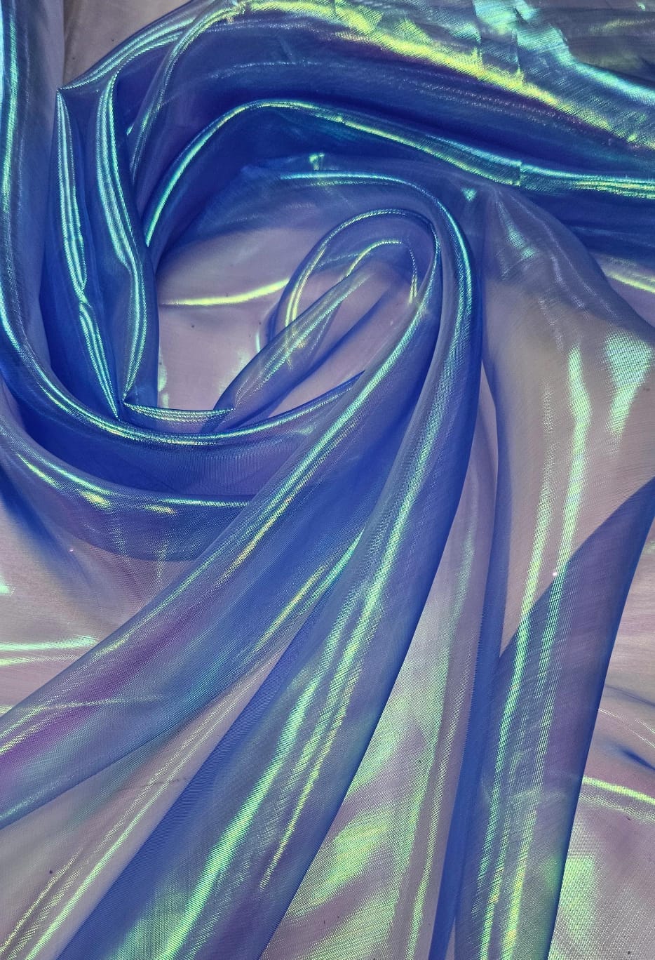 Organza Holográfica Azul Royal Claro