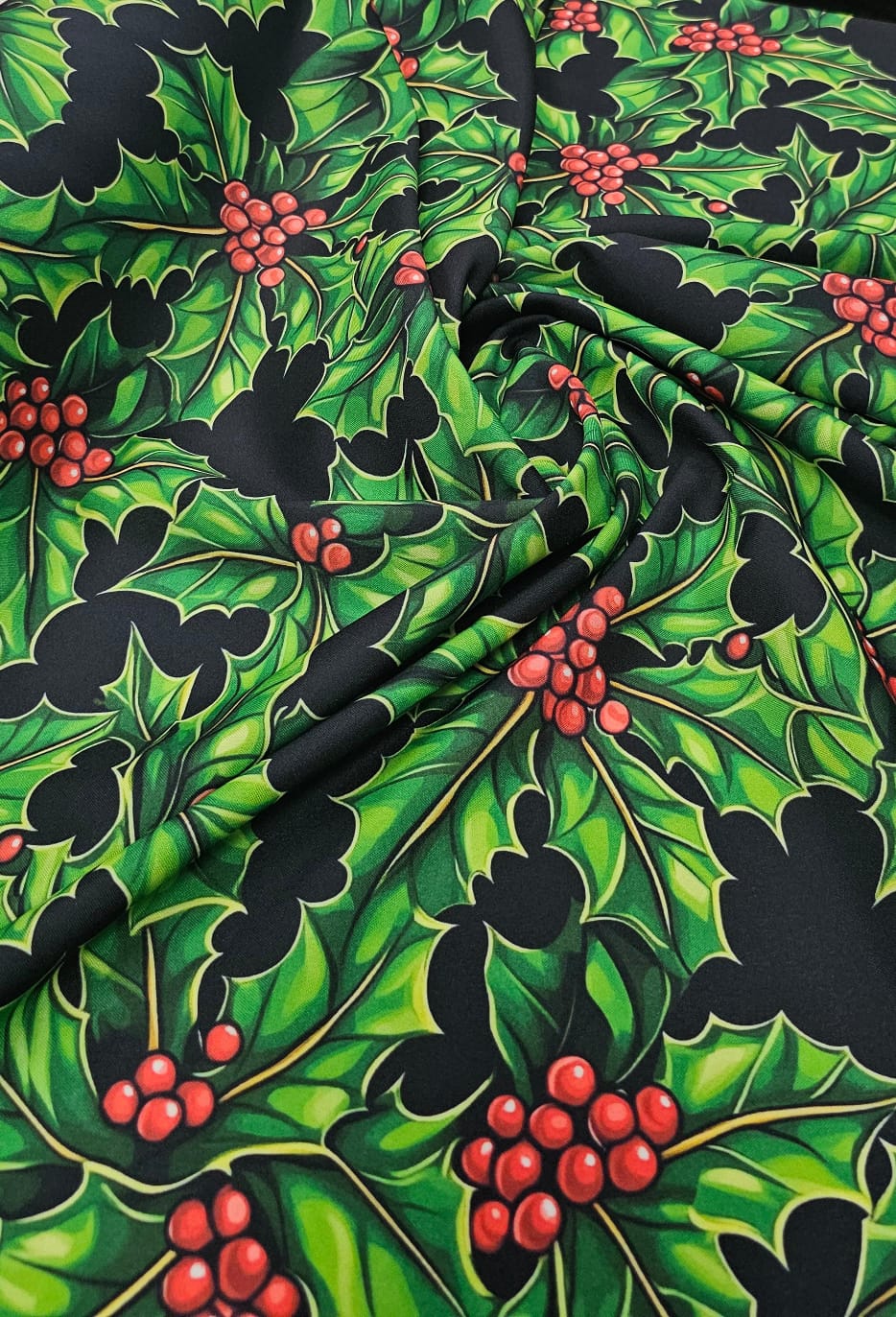 Oxford Estampado Natalino Folhagens Verde