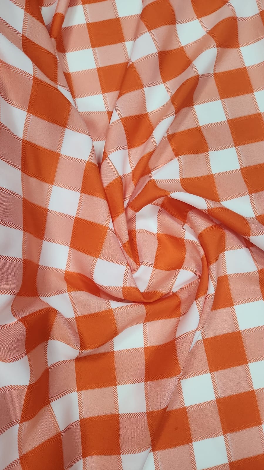 Oxford Fio Tinto Xadrez Flechas Laranja