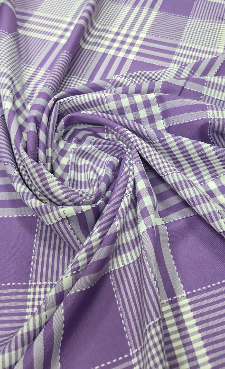 Oxford Fio Tinto Xadrez Patchwork Lilás