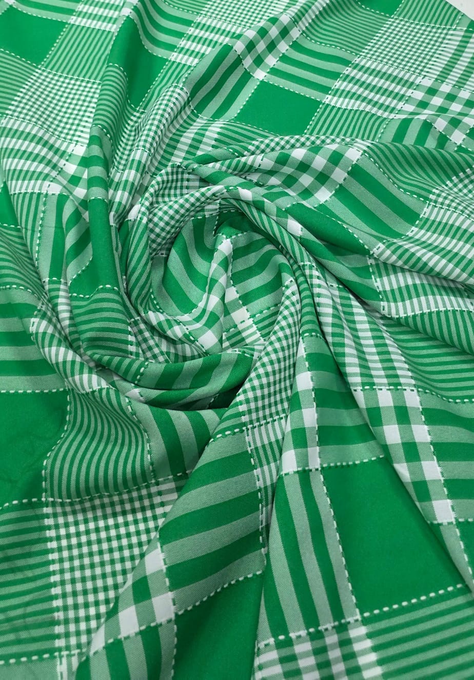 Oxford Fio Tinto Xadrez Patchwork Verde