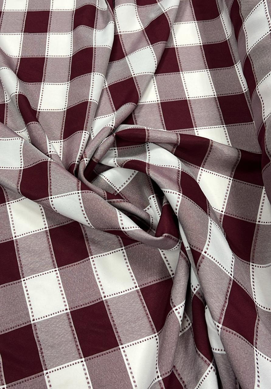 Oxford Fio Tinto Xadrez Piquenique Bordô