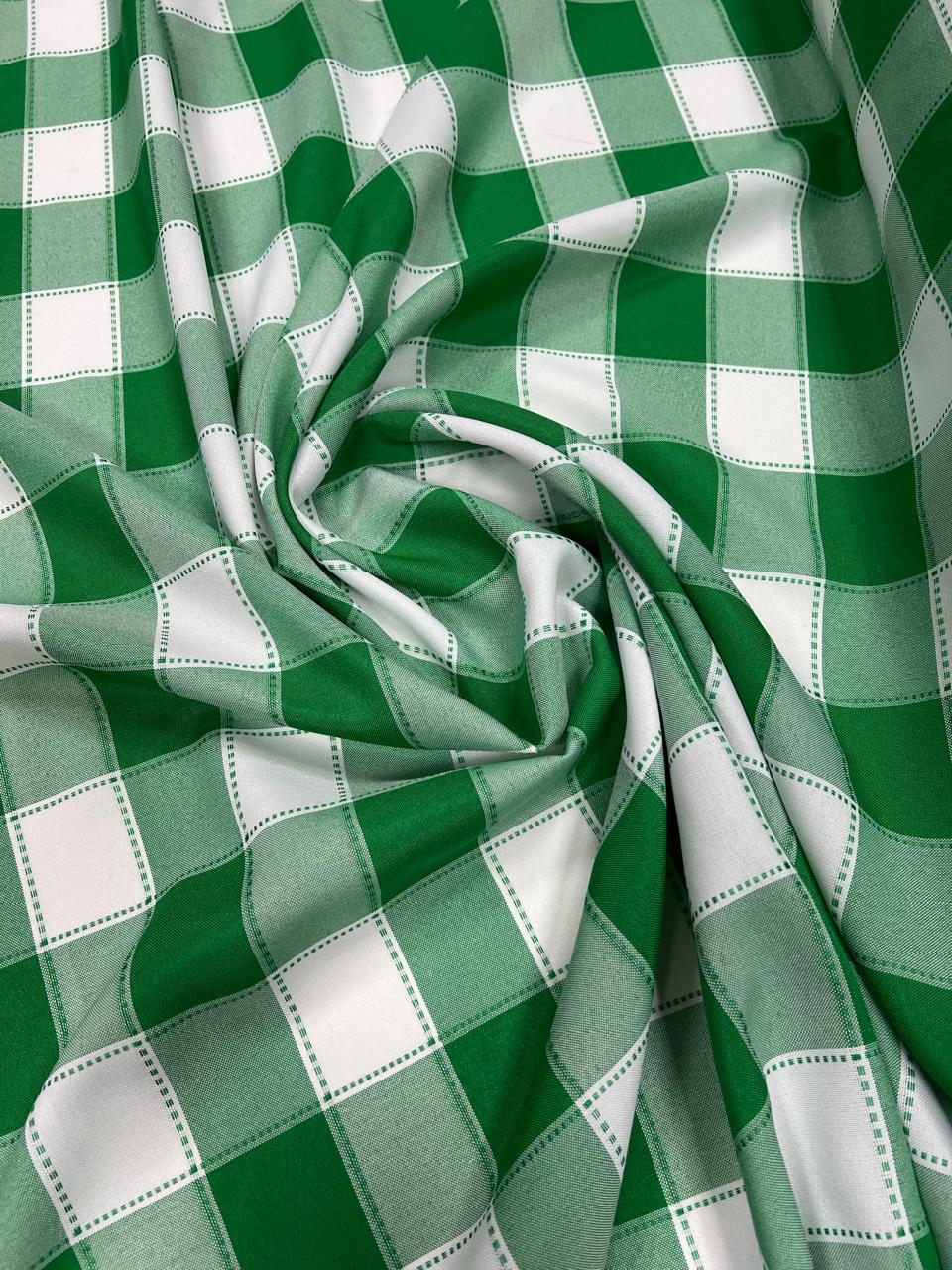 Oxford Fio Tinto Xadrez Piquenique Verde