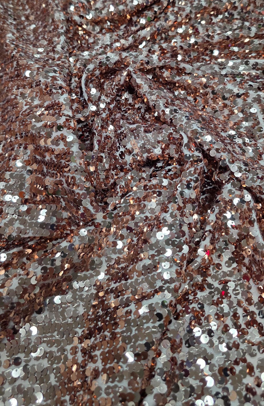 Paetê Bordado Glam Rosê Gold