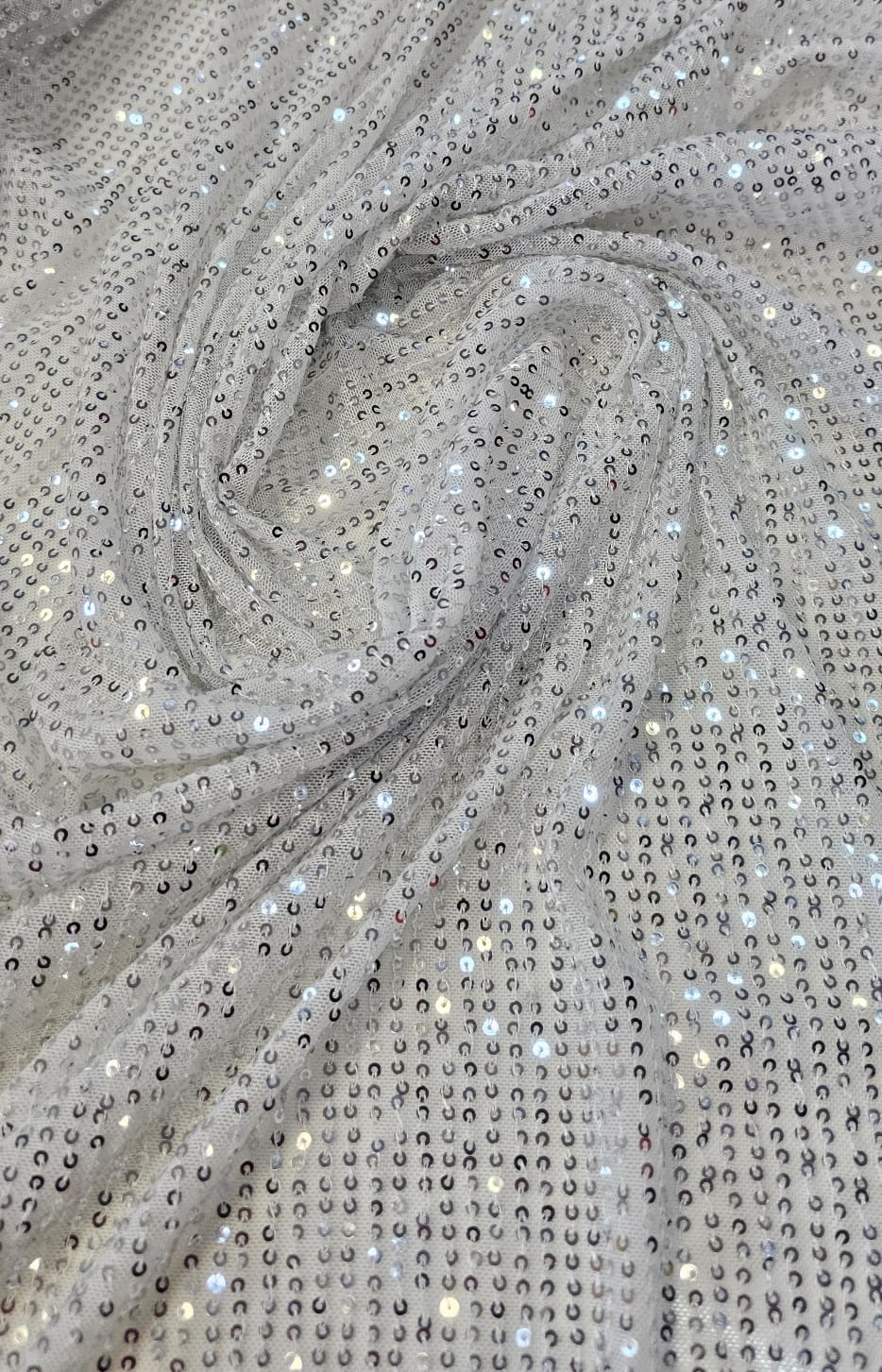 Paetê Bordado Glamour Light com Elastano Prata